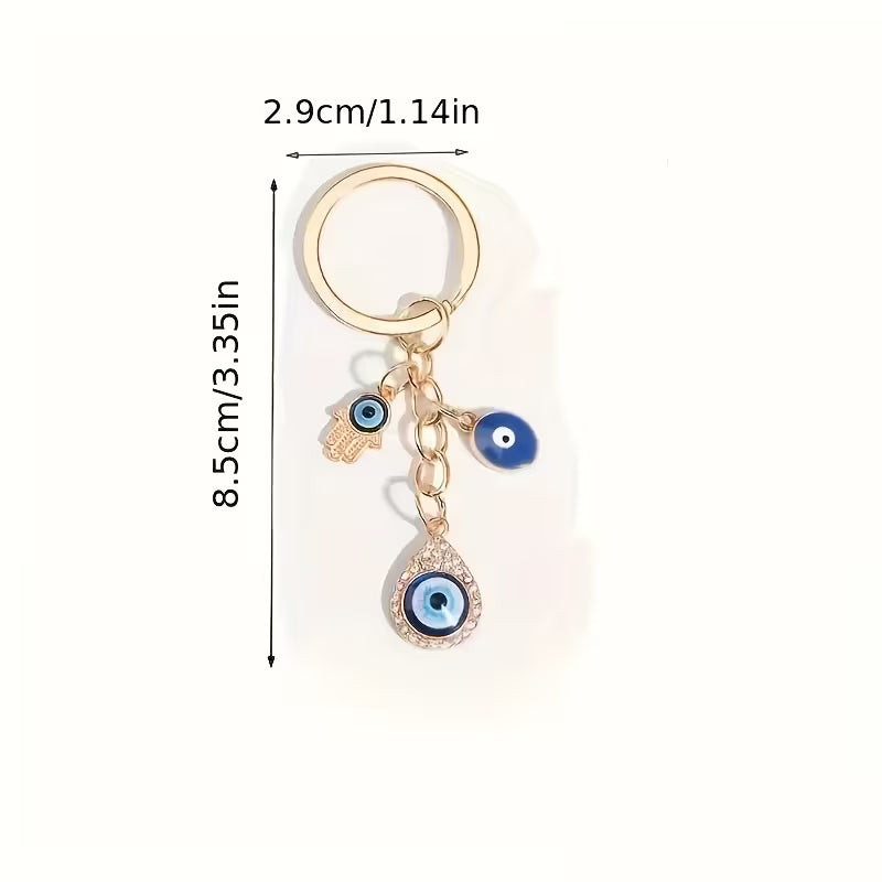 Golden Evil Eye Charms Keychain
