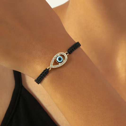 Black Braided Evil Eye Bracelet