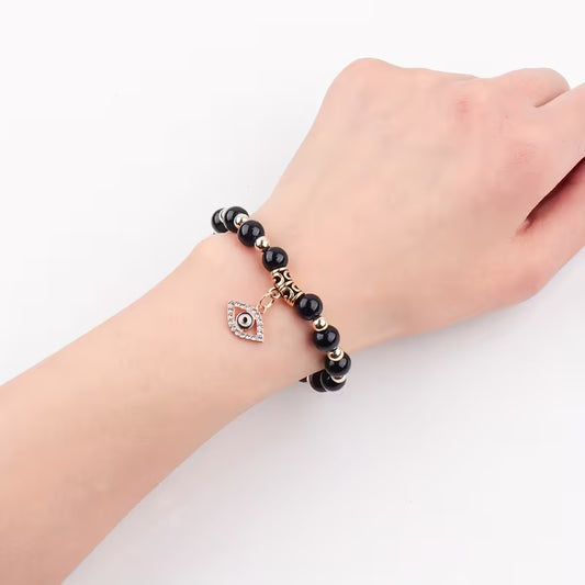 Black Evil Eye Pendant Bracelet