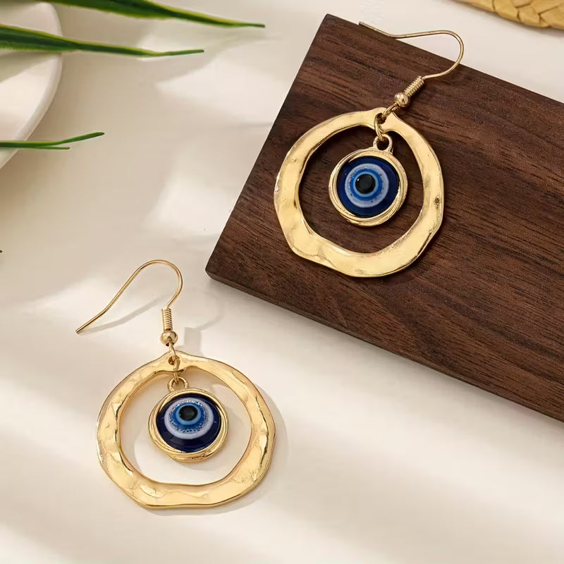 Hoop Evil Eye Earrings