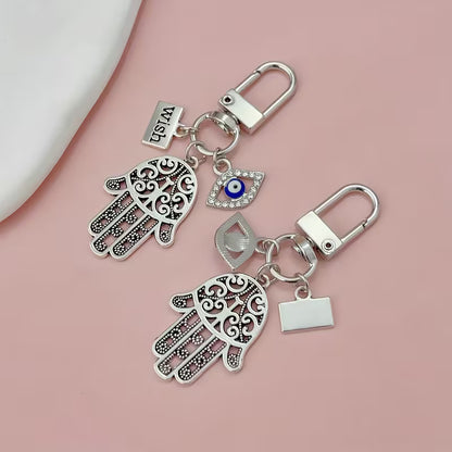 Wish Hamsa Hand Evil Eye Keychain