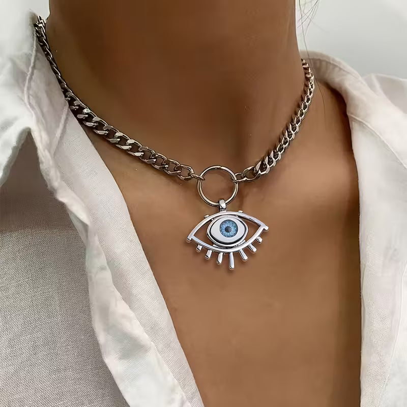 Lash Evil Eyes Pendant Chain Necklace