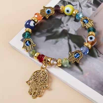 Muli-Colour Evil Eye Pendant Bracelet