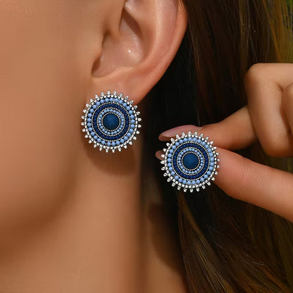 Evil Eye Sun Earrings