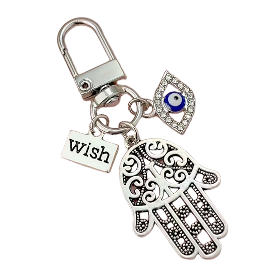 Wish Hamsa Hand Evil Eye Keychain