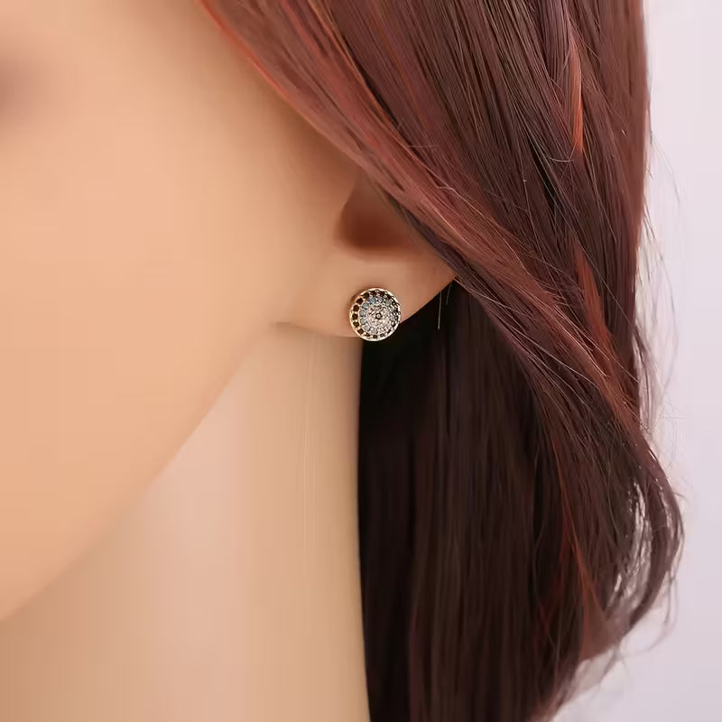 Evil Eye Golden Copper Earrings
