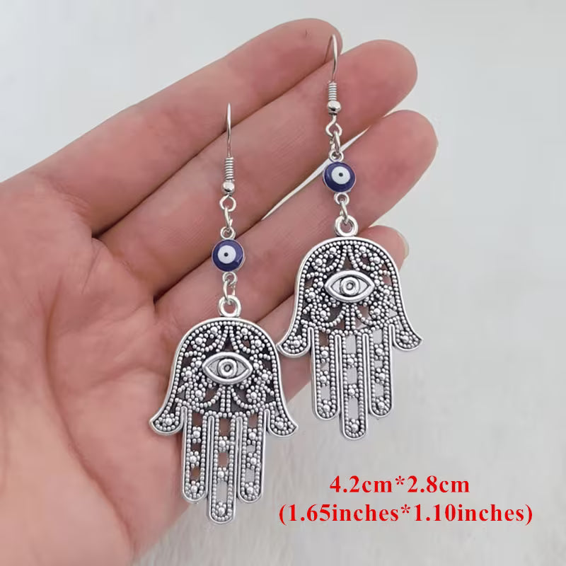 Hamsa Hand Evil Eye Earrings