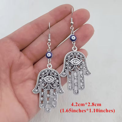 Hamsa Hand Evil Eye Earrings