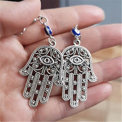 Hamsa Hand Evil Eye Earrings