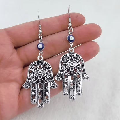 Hamsa Hand Evil Eye Earrings