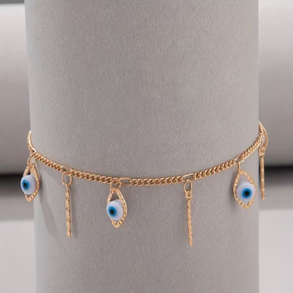 Multi Evil Eye Adjustable Anklet