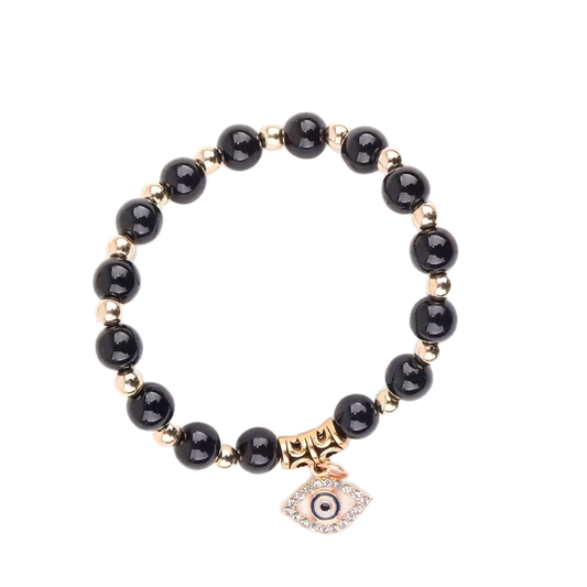 Black Evil Eye Pendant Bracelet