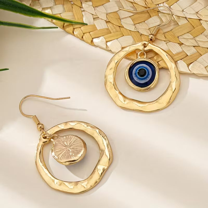 Hoop Evil Eye Earrings