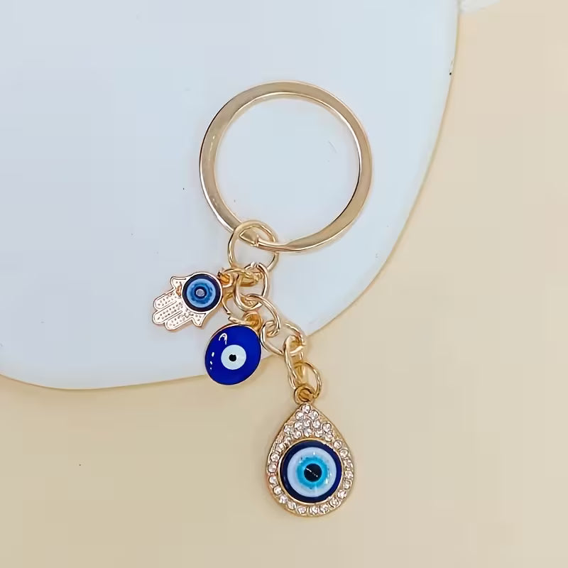 Golden Evil Eye Charms Keychain