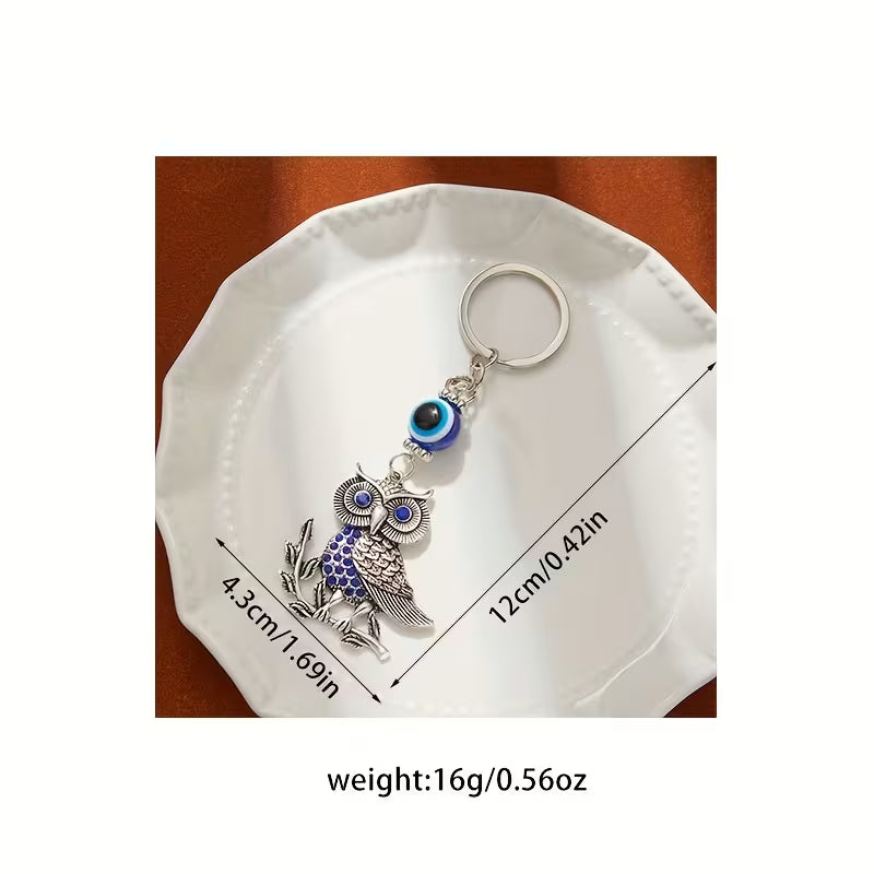 Owl Evil Eye Pendant Keychain