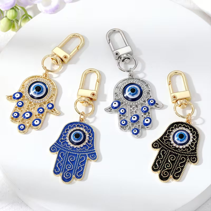 Hamsa Hand Evil Eye Keychain
