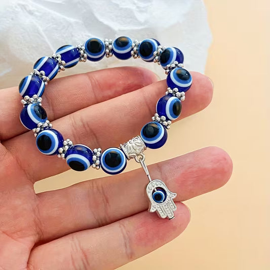 Blue Evil Eye Pendant Bracelet