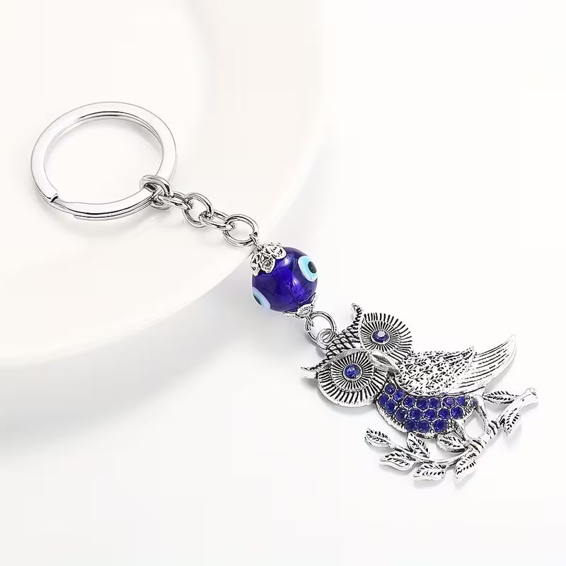 Owl Evil Eye Pendant Keychain