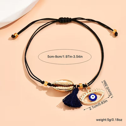 Evil Eye Pendant String Anklet