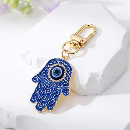 Hamsa Hand Evil Eye Keychain