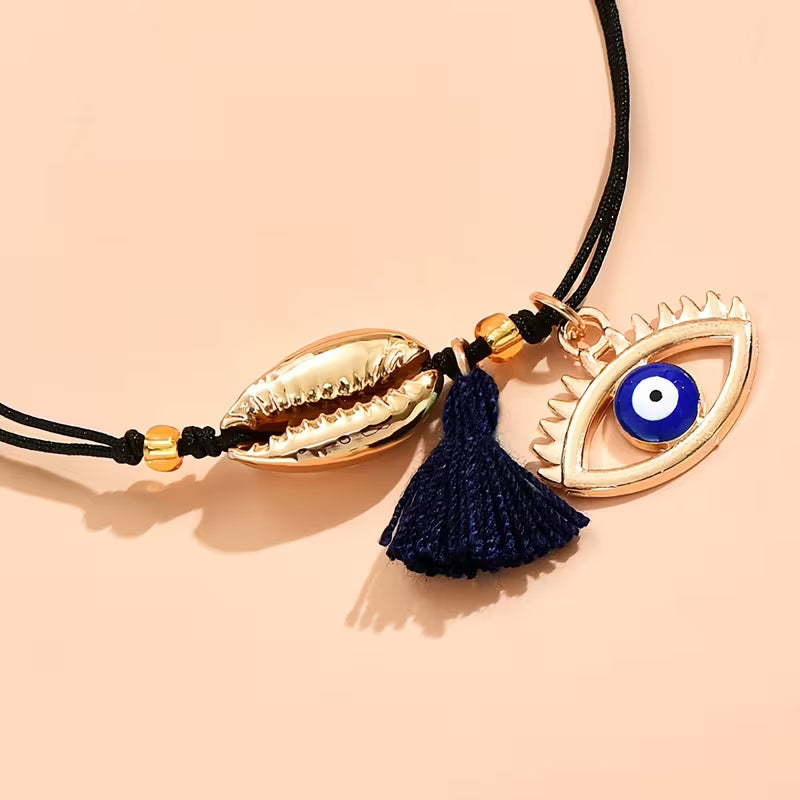 Evil Eye Pendant String Anklet
