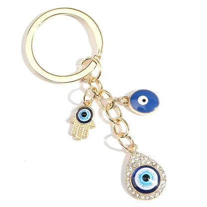 Golden Evil Eye Charms Keychain