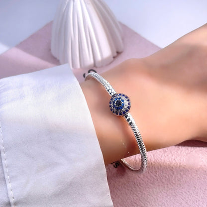 Silver Plated Evil Eye Celtic Knot Charm Bracelet