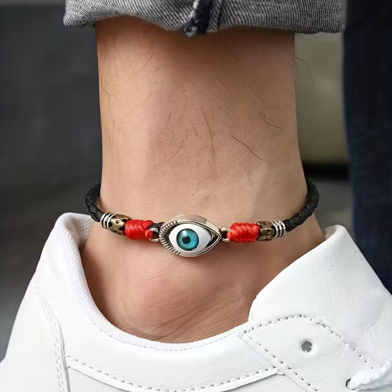 Men's Evil Eye Braided Anklet