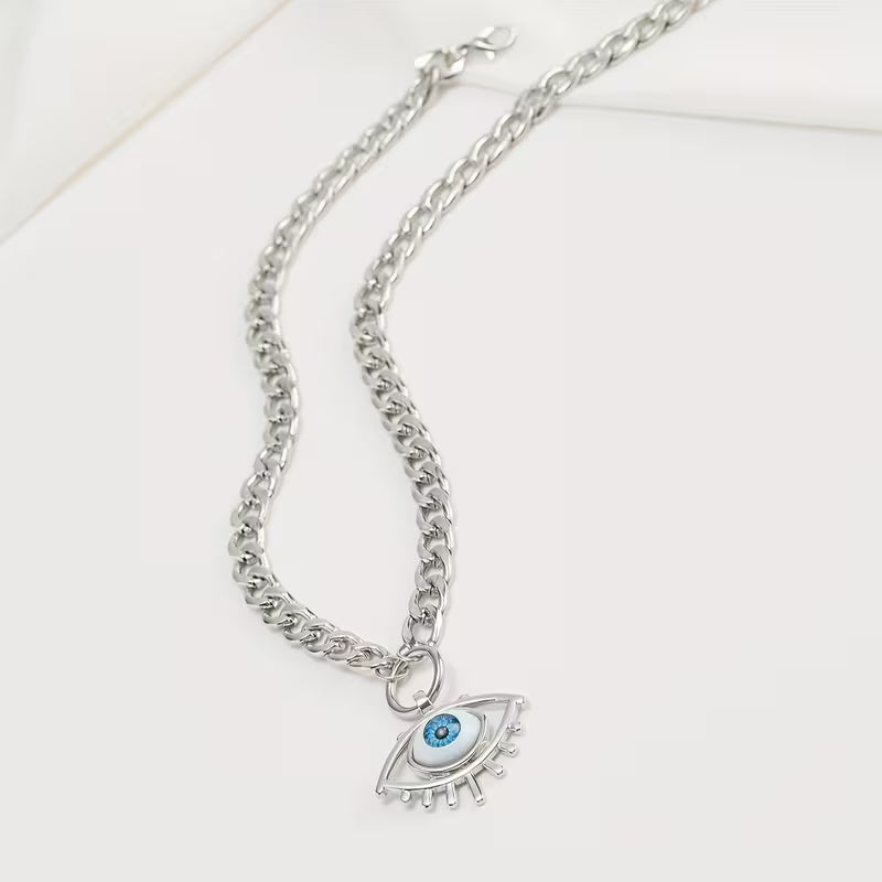 Lash Evil Eyes Pendant Chain Necklace