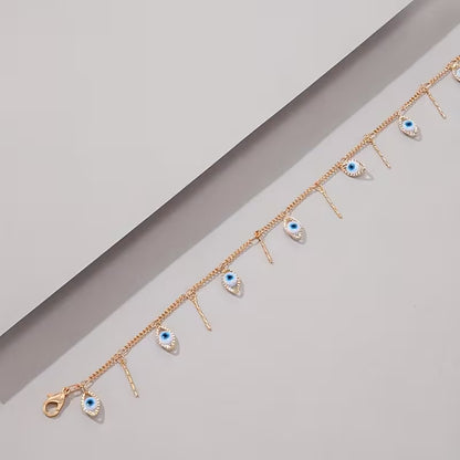 Multi Evil Eye Adjustable Anklet
