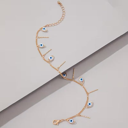 Multi Evil Eye Adjustable Anklet