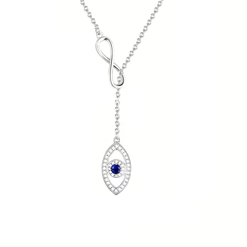 925 Sterling Silver Evil Eye Adjustable Necklace