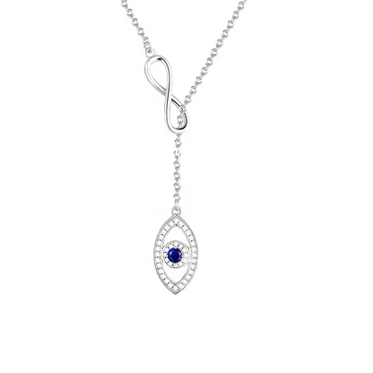 925 Sterling Silver Evil Eye Adjustable Necklace