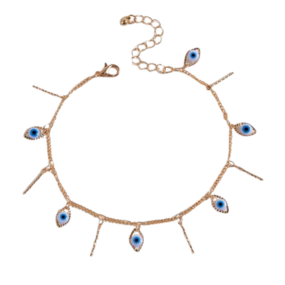 Multi Evil Eye Adjustable Anklet