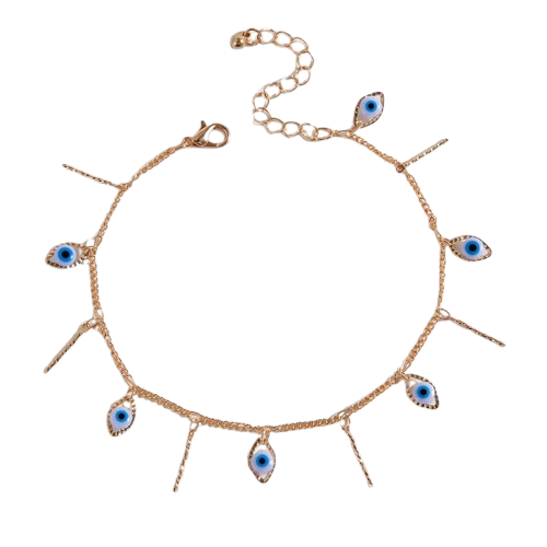 Multi Evil Eye Adjustable Anklet