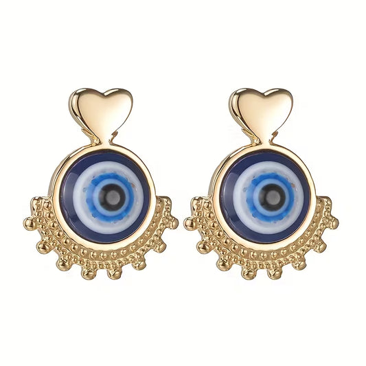Heart Evil Eye Earrings