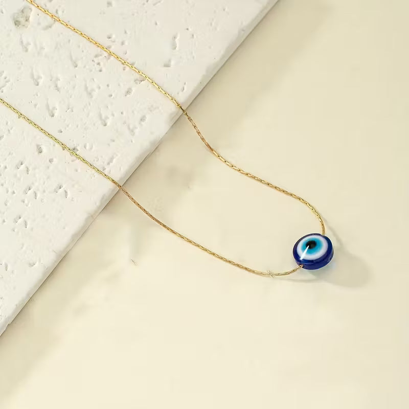 Golden Evil Eye Pendant Necklace