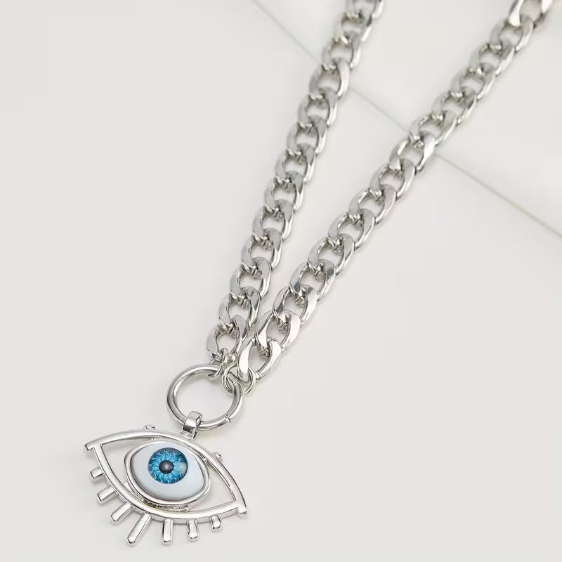 Lash Evil Eyes Pendant Chain Necklace
