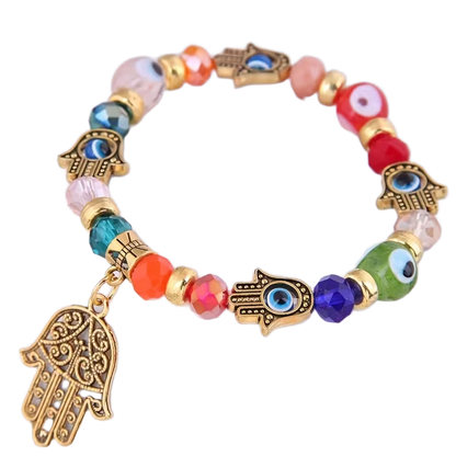 Muli-Colour Evil Eye Pendant Bracelet