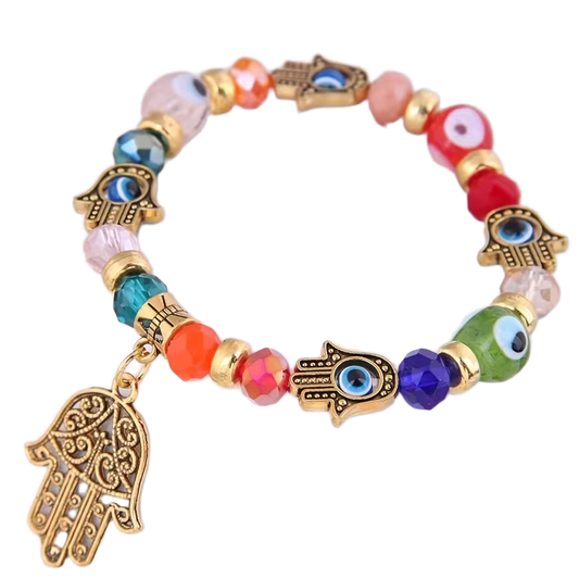 Muli-Colour Evil Eye Pendant Bracelet