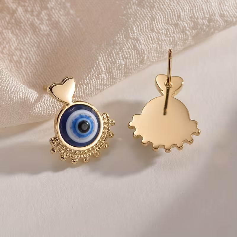 Heart Evil Eye Earrings