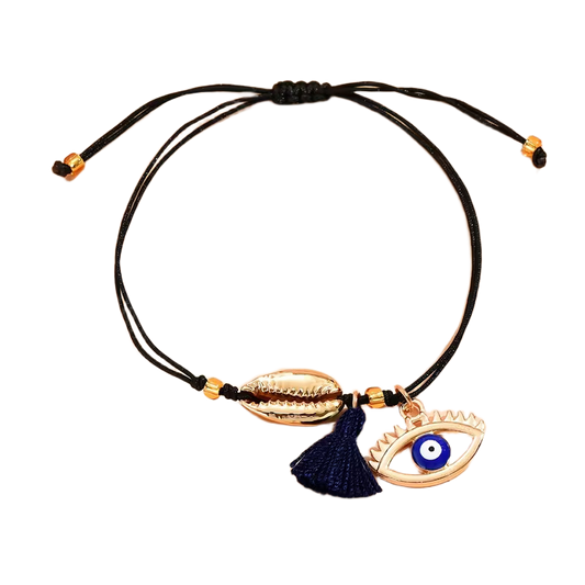 Evil Eye Pendant String Anklet