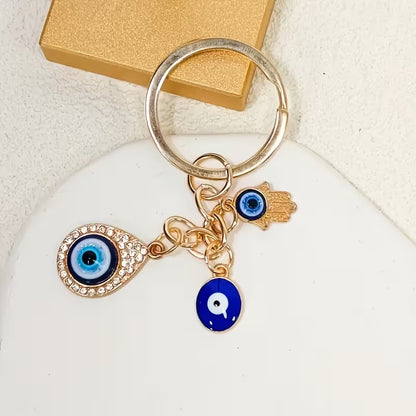 Golden Evil Eye Charms Keychain