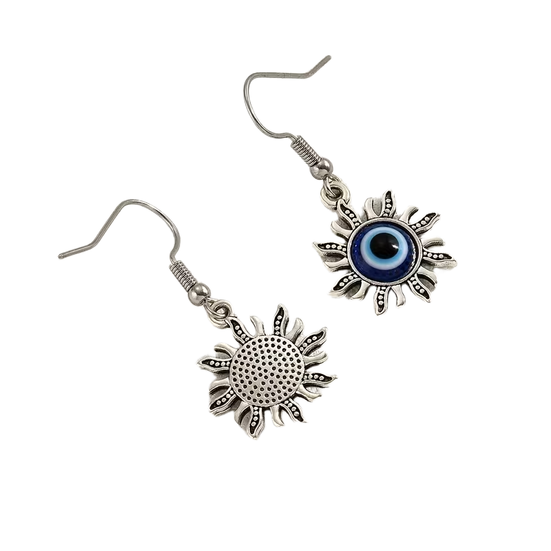 Sun Evil Eye Earrings