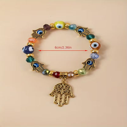 Muli-Colour Evil Eye Pendant Bracelet