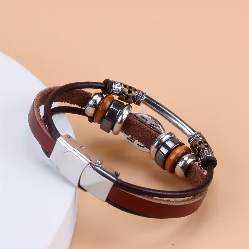 Authentic Leather Evil Eye Bracelet