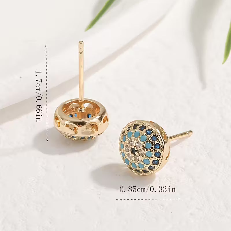 Evil Eye Golden Copper Earrings