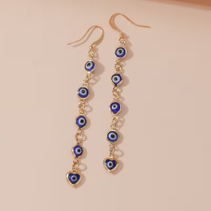 Dangling Evil Eye Earrings