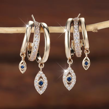 Triple Evil Eye Earrings