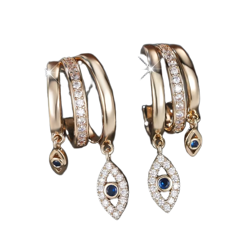 Triple Evil Eye Earrings